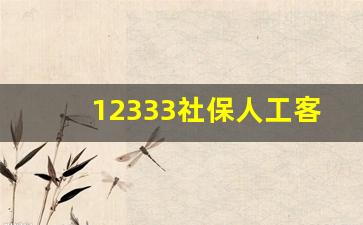 12333社保人工客服电话 视频_深圳12333人工